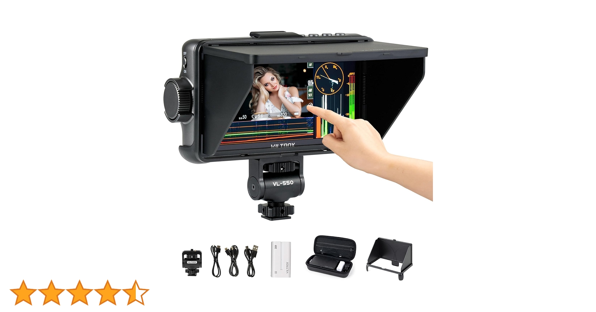 超薄型 5.5インチフルHD カメラ用モニター Amazon | FEELWORLD F5 Pro 5.5インチDSLRカメラフィールド